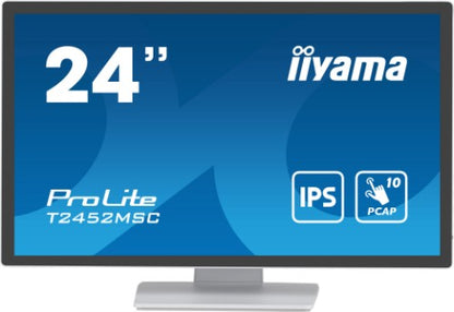 iiyama ProLite T2452MSC-W1 computer monitor 61 cm (24") 1920 x 1080 pixels Full HD LCD Touchscreen Multi-user White