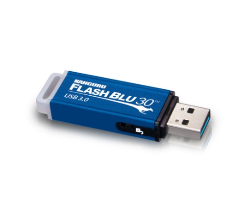 iStorage Kanguru FlashBlu30 SuperSpeed USB3.0 32GB |Secure Flash Drive| Physical Write Protect Switch | Windows “Ready Boost” compatible