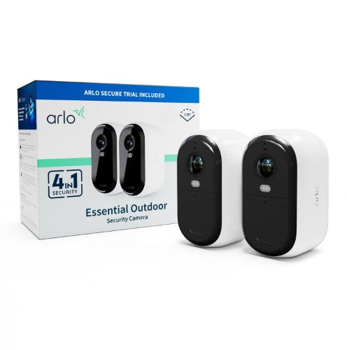 Arlo Essential FHD Outdoor Security Camera & 2-Wall Mount, 2-pack