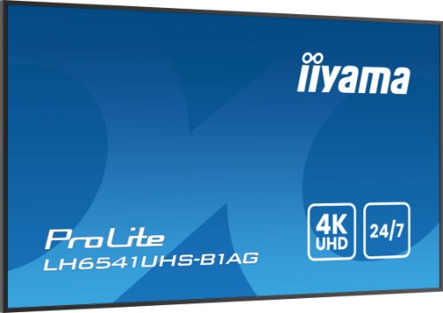 iiyama LH6541UHS-B1AG Signage Display 163.8 cm (64.5") LCD 500 cd/m² 4K Ultra HD Black 24/7