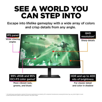 OMEN by HP 27 inch QHD 165Hz Gaming Monitor - OMEN 27q