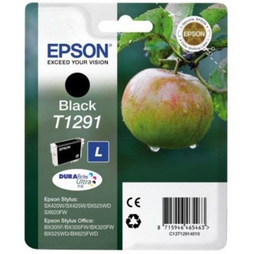 Epson C13T12914010/T1291 Ink cartridge black, 380 pages ISO/IEC 24711 11.2ml for Epson Stylus BX 320/SX 235 W/SX 420/SX 525/WF 3500