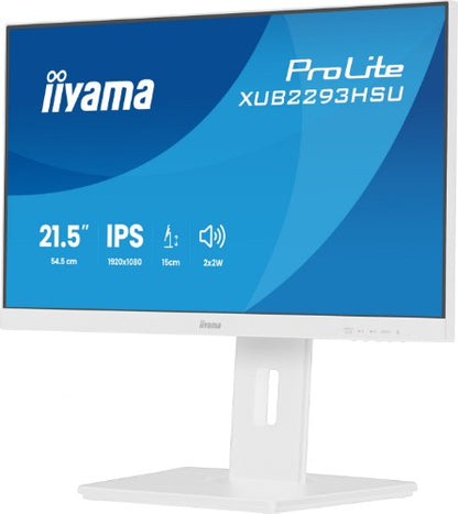 iiyama ProLite XUB2293HSU-W7 computer monitor 54.6 cm (21.5") 1920 x 1080 pixels Full HD LED White