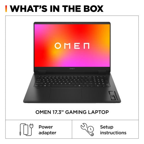 HP OMEN 17-db0012na AMD Ryzen™ 7 8845HS Laptop 43.9 cm (17.3") Full HD 16 GB DDR5-SDRAM 1 TB SSD NVIDIA GeForce RTX 4070 Wi-Fi 6E (802.11ax) Windows 11 Home Black
