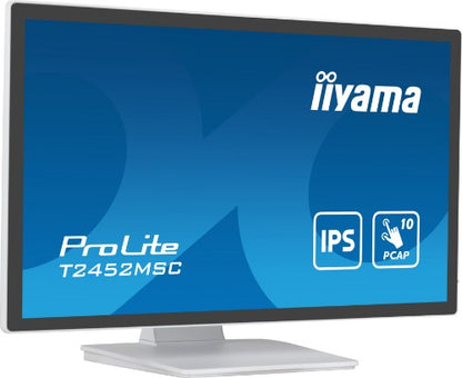 iiyama ProLite T2452MSC-W1 computer monitor 61 cm (24") 1920 x 1080 pixels Full HD LCD Touchscreen Multi-user White