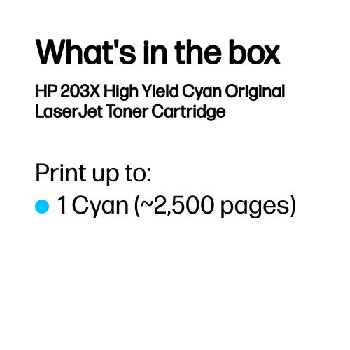 HP CF541X/203X Toner cartridge cyan high-capacity, 2.5K pages ISO/IEC 19798 for HP Pro M 254