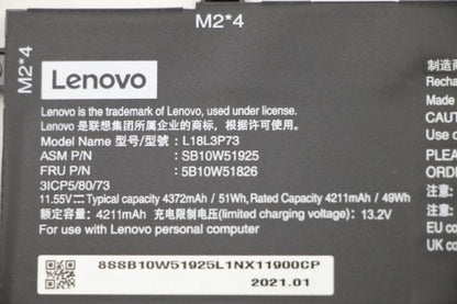 Lenovo 5B10W51826 laptop spare part Battery