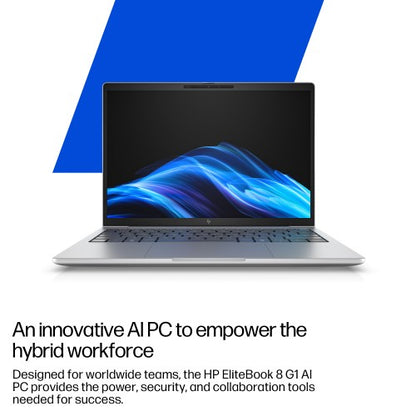 HP EliteBook 8 G1i AI Wolf Pro Security Edition Intel Core Ultra 5 235U Laptop 35.6 cm (14") WUXGA 16 GB DDR5-SDRAM 512 GB SSD Wi-Fi 6E (802.11ax) Windows 11 Pro AI PC Silver