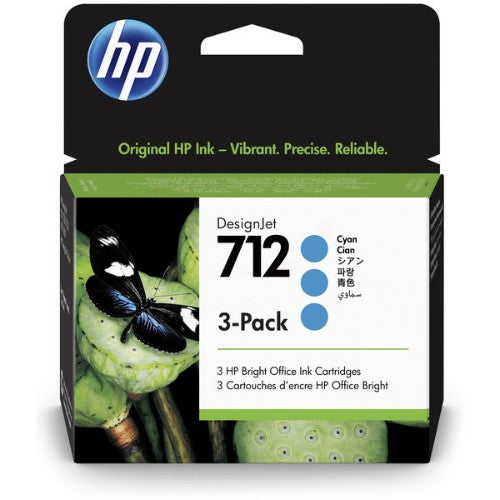 HP 3ED77A/712 Ink cartridge cyan multi pack 29ml Pack=3 for HP DesignJet T 200