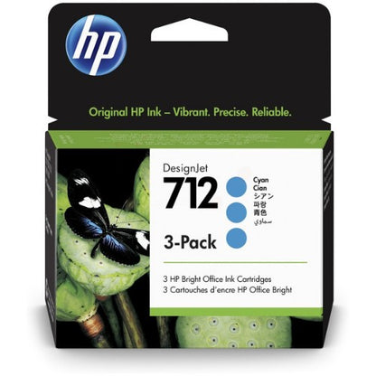 HP 3ED77A/712 Ink cartridge cyan multi pack 29ml Pack=3 for HP DesignJet T 200
