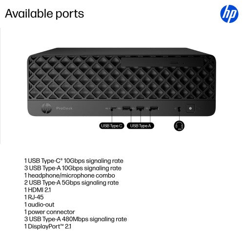 HP ProDesk 4 SFF G1i AI Intel Core Ultra 7 265 16 GB DDR5-SDRAM 512 GB SSD Windows 11 Pro PC AI PC Black