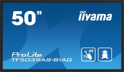iiyama TF5039AS-B1AG computer monitor 125.7 cm (49.5") 3840 x 2160 pixels 4K Ultra HD LED Touchscreen Black