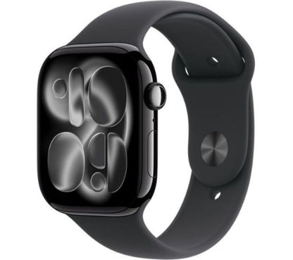Apple Watch Series 11 GPS 46mm Jet Black Aluminium Case with Black Sport Band - S/M