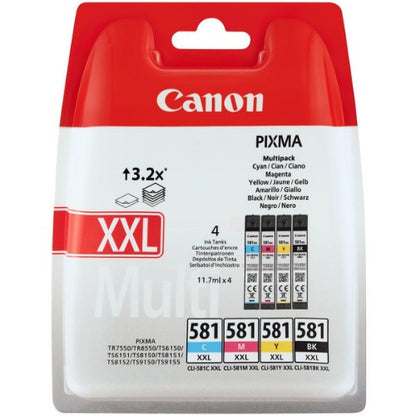 Canon 1998C007/CLI-581XXL Ink cartridge multi pack Bk,C,M,Y extra High-Capacity Pack=4 for Canon Pixma TS 6150/8150