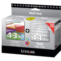 Lexmark 80D2966/43XL+44XL Printhead cartridge multi pack black + color 300+500 pg Pack=2 for Lexmark X 9350/Z 1520