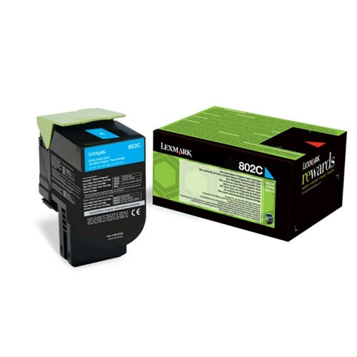Lexmark 80C20C0/802C Toner-kit cyan return program, 1K pages ISO/IEC 19798 for Lexmark CX 310/410/510