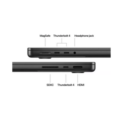 Apple MacBook Pro 14-inch : M4 Pro chip with 12-core CPU and 16‑core GPU, 24GB, 512GB SSD - Black