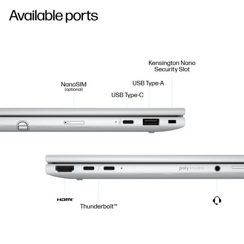 HP EliteBook 8 Flip G1i 13 inch Notebook AI PC Intel Core Ultra 7 255U Hybrid (2-in-1) 33.8 cm (13.3") Touchscreen WUXGA 16 GB LPDDR5x-SDRAM 512 GB SSD Wi-Fi 6E (802.11ax) Windows 11 Pro Silver