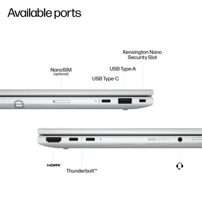 HP EliteBook 8 Flip G1i 13 inch Notebook AI PC Intel Core Ultra 7 255U Hybrid (2-in-1) 33.8 cm (13.3") Touchscreen WUXGA 16 GB LPDDR5x-SDRAM 512 GB SSD Wi-Fi 6E (802.11ax) Windows 11 Pro Silver