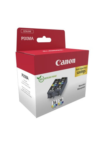 Canon 1511B025/CLI-36 Ink cartridge color twin pack, 2x249 pages 12ml Pack=2 for Canon Pixma IP 100/Mini 260
