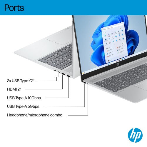 HP OmniBook 5 16-ba1003na Intel® Core™ i7 i7-1355U Laptop 40.6 cm (16") 2K 16 GB LPDDR5x-SDRAM 512 GB SSD Wi-Fi 6 (802.11ax) Windows 11 Home Silver
