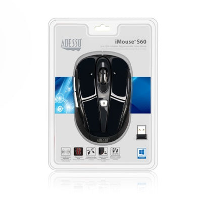 Adesso iMouse S60B - 2.4 GHz Wireless Programmable Nano Mouse