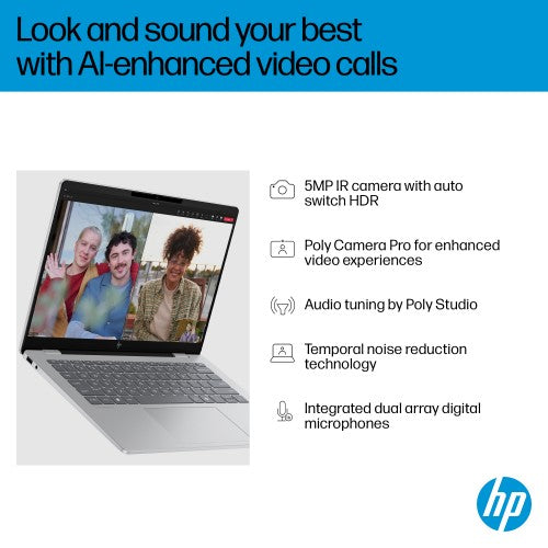 HP OmniBook 7 AI 14-fr0001na Intel Core Ultra 7 255H Laptop 35.6 cm (14") 2K 32 GB LPDDR5-SDRAM 1 TB SSD Wi-Fi 6E (802.11ax) Windows 11 Home AI PC Silver