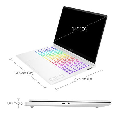 HP OMEN 14-fb0014na Intel Core Ultra 7 155H Laptop 35.6 cm (14") 3K 16 GB LPDDR5x-SDRAM 1 TB SSD NVIDIA GeForce RTX 4050 Wi-Fi 7 (802.11be) Windows 11 Home White