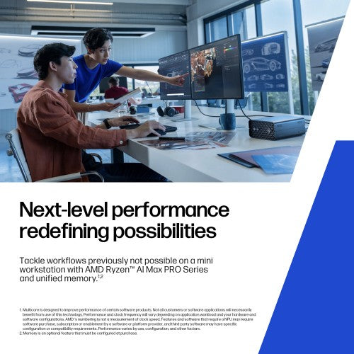 HP Z2 Mini G1a Copilot+ PC AMD Ryzen AI Max PRO 385 64 GB LPDDR5x-SDRAM 1 TB SSD Windows 11 Pro Mini PC Workstation AI Workstation, AI PC Black