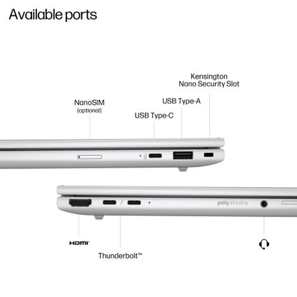 HP EliteBook 8 G1i 16 inch Notebook AI PC Wolf Pro Security Edition Intel Core Ultra 7 255U Laptop 40.6 cm (16") WUXGA 16 GB DDR5-SDRAM 512 GB SSD Wi-Fi 6E (802.11ax) Windows 11 Pro Silver
