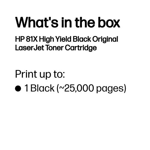 HP CF281X/81X Toner cartridge black high-capacity, 25K pages ISO/IEC 19752 for HP LaserJet M 606/630