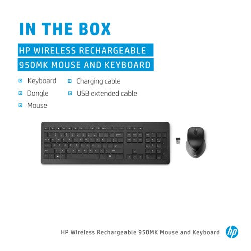 HP Wireless Rechargeable 950MK Mouse and Keyboard