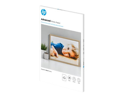 HP Advanced Photo Paper, Glossy, 250 g/m2, A3 (297 x 420 mm), 20 sheets