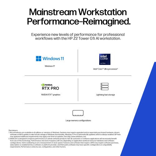 HP Z2 Tower G1i Wolf Pro Security Edition Intel Core Ultra 9 285K 64 GB DDR5-SDRAM 1 TB SSD Windows 11 Pro Workstation AI Workstation, AI PC Black