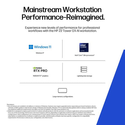 HP Z2 Tower G1i Wolf Pro Security Edition Intel Core Ultra 9 285K 64 GB DDR5-SDRAM 1 TB SSD Windows 11 Pro Workstation AI Workstation, AI PC Black