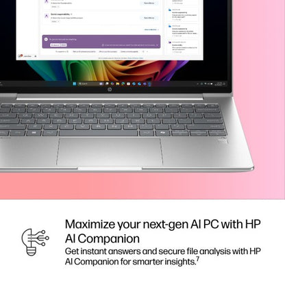 HP ProBook 4 G1q Next Gen AI PC Copilot+ PC Qualcomm Snapdragon X1-26-100 Laptop 35.6 cm (14") WUXGA 16 GB LPDDR5x-SDRAM 512 GB SSD Wi-Fi 6E (802.11ax) Windows 11 Pro Silver