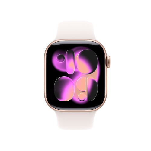 Apple Watch Series 11 GPS + Cellular 42mm Rose Gold Aluminium Case with Light Blush Sport Band - M/L