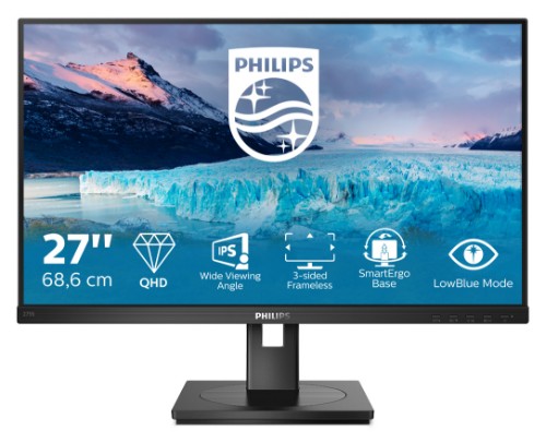 Philips S Line 275S1AE/00 computer monitor 68.6 cm (27") 2560 x 1440 pixels 2K Ultra HD LCD Black
