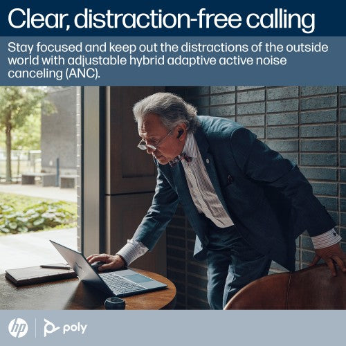 HP Poly Poly Voyager Free 60+ UC Carbon Black Earbuds +BT700 USB-C Adapter +Touchscreen Charge Case