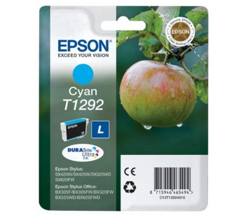 Epson C13T12924010/T1292 Ink cartridge cyan, 460 pages ISO/IEC 24711 7ml for Epson Stylus BX 320/SX 235 W/SX 420/SX 525/WF 3500