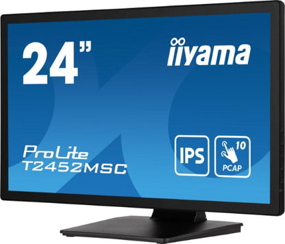 iiyama ProLite T2452MSC-B1 computer monitor 60.5 cm (23.8") 1920 x 1080 pixels Full HD LCD Touchscreen Multi-user Black