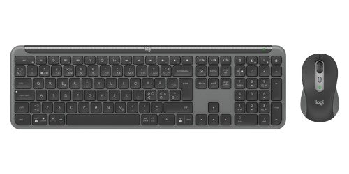 Logitech MK950 keyboard Mouse included Office RF Wireless + Bluetooth QWERTY Nordic Graphite