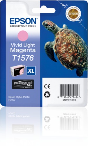 Epson C13T15764010/T1576 Ink cartridge light magenta, 2.3K pages 25.9ml for Epson Stylus Photo R 3000