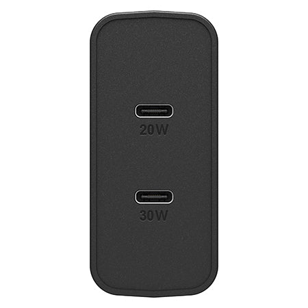 OtterBox EU Wall Charger 50W - 1X USB-C 30W + 1X USB-C 20W USB-PD, black