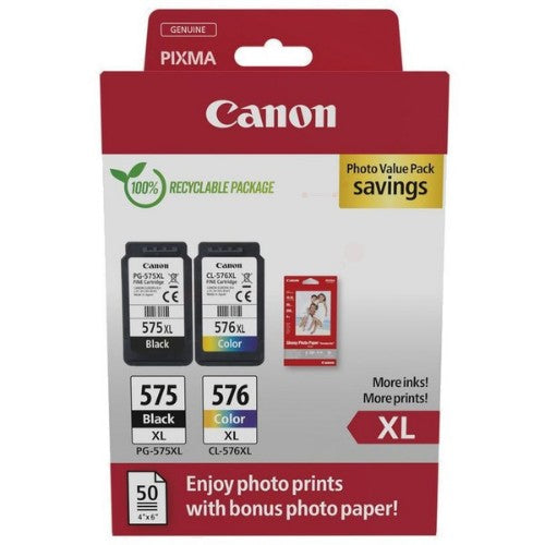 Canon 5437C006/PG-575XL+CL-576XL Printhead cartridge multi pack black + color high-capacity PVP Pack=2 for Canon Pixma TS 3550 i