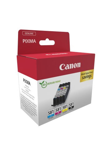 Canon 2103C006/CLI-581 Ink cartridge multi pack Bk,C,M,Y Blister with security 5.6ml Pack=4 for Canon Pixma TS 6150/8150
