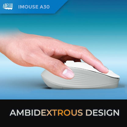 Adesso iMouse A30W mouse Universal Ambidextrous RF Wireless Optical 1200 DPI