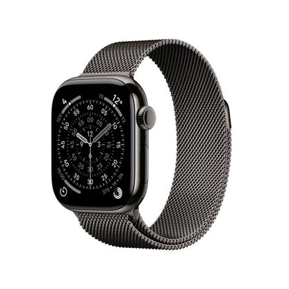 Apple Watch Series 11 GPS + Cellular 42mm Slate Titanium Case with Slate Milanese Loop