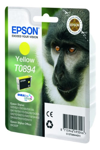Epson C13T08944011/T0894 Ink cartridge yellow, 225 pages ISO/IEC 24711 3.5ml for Epson Stylus S 20/SX 115/SX 415