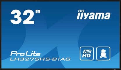 iiyama LH3275HS-B1AG Signage Display Digital signage flat panel 80 cm (31.5") LCD Wi-Fi 500 cd/m² Full HD Black Built-in processor Android 11 24/7